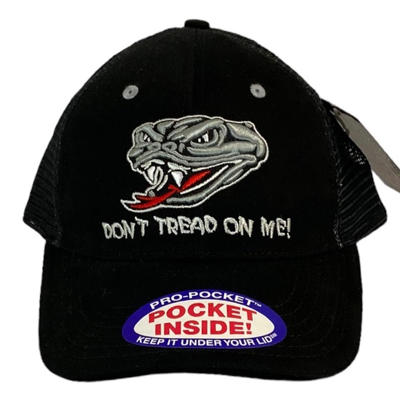 Don’t Tread On Me! US Navy Black Hidden Pocket Hat NWT - Picture 2 of 11